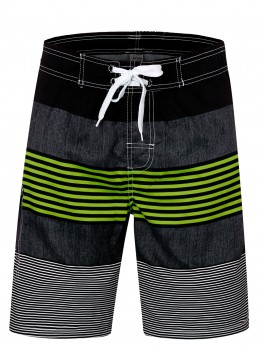 Mens Stripes Quick Dry Swim Trunks Board Shorts Swimwear 